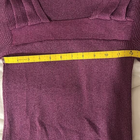 SLY Square Neck Shimmer Top/Sweater - Size 2 (Medium) - Picture 6 of 7